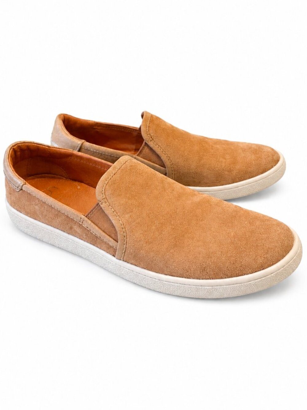 UGG Australia Jess Slip-On Sneakers Women's 8 Gold Tan Suede Comfort Shoes EUC